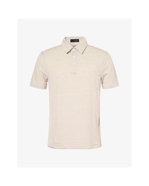 G/FORE Natural All Play Stripe Woven Polo T-Shirt for men