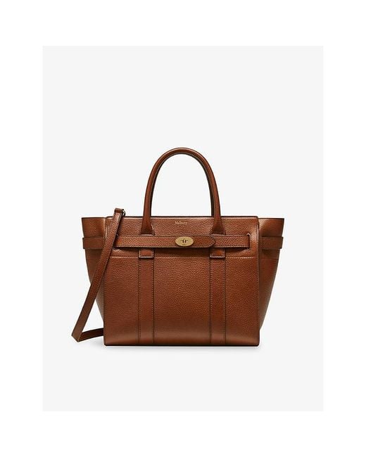 Mulberry Brown Small Zipped Bayswater Leather Tote Bag