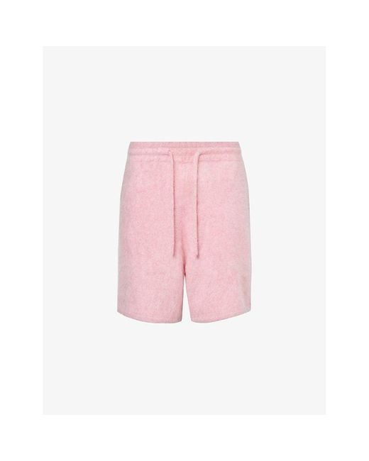 Cole Buxton Pink Super Alpaca Relaxed-fit Stretch Alpaca-wool-blend Shorts for men