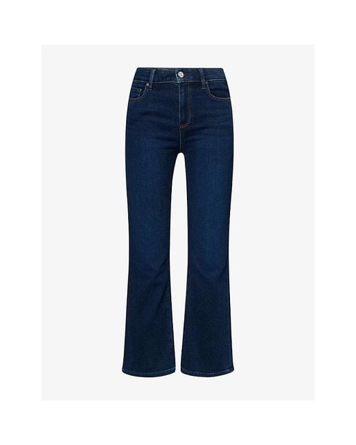 PAIGE Blue Mason Cropped Bootcut Denim Jeans
