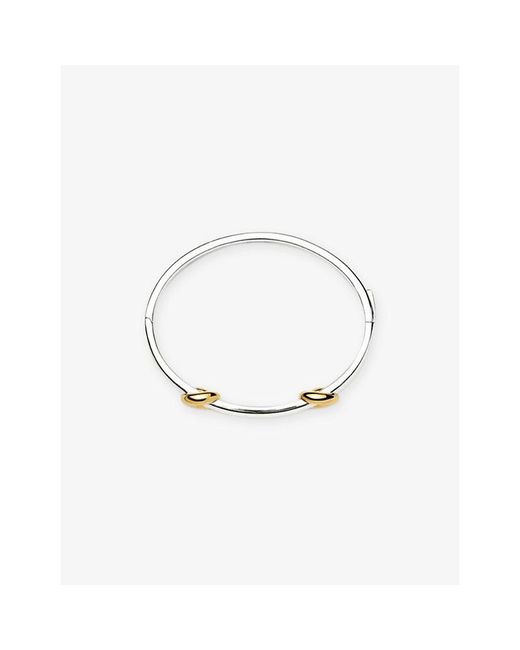 Missoma White Lucy Williams Knot Hinged 18Ct-Plated And Rhodium-Plated Brass Bangle