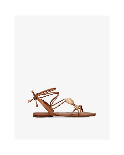Zimmermann Brown Gleam Leather Sandals