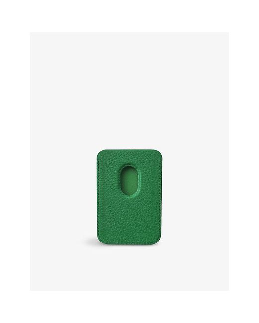 Mintapple Green Logo-embossed Magsafe Leather Wallet