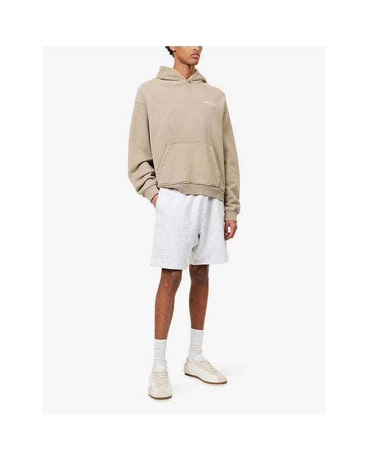 The Couture Club Natural Spray-Wash Logo-Print Cotton Hoody for men
