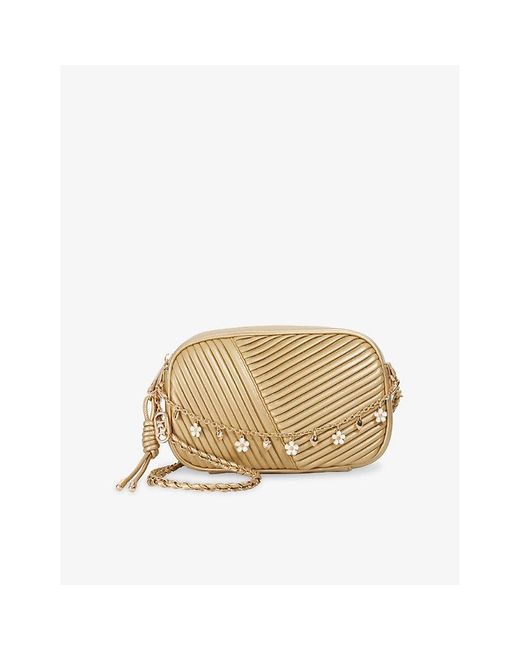 Dune Natural Chancery Chain-Embellished Faux-Leather Camera Bag