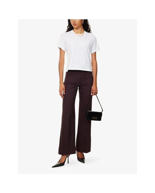 Victoria Beckham White Jamie Round-Neck Cotton T-Shirt