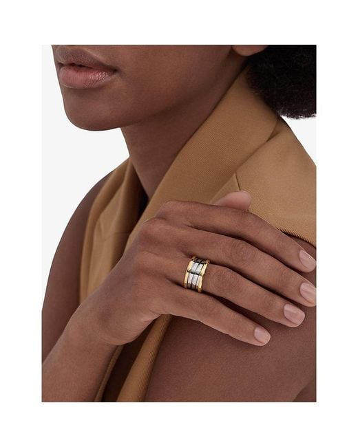 BVLGARI Metallic B.Zero1 18Ct And Stainless Steel Four-Band Ring