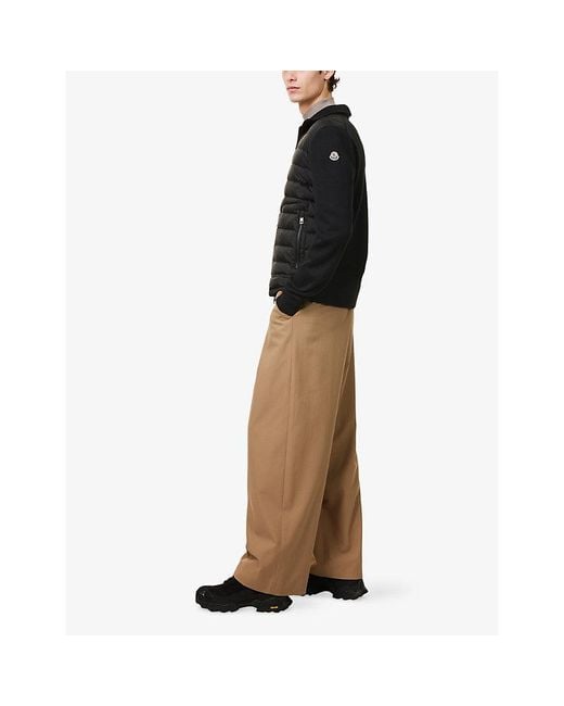 Moncler Black Hybrid Zip-Up Padded And Knit Cardigan for men