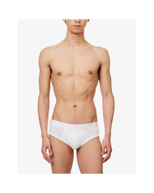 CDLP White Pack Of Three Branded-waistband Supportive-panel Stretch-jersey Briefs for men