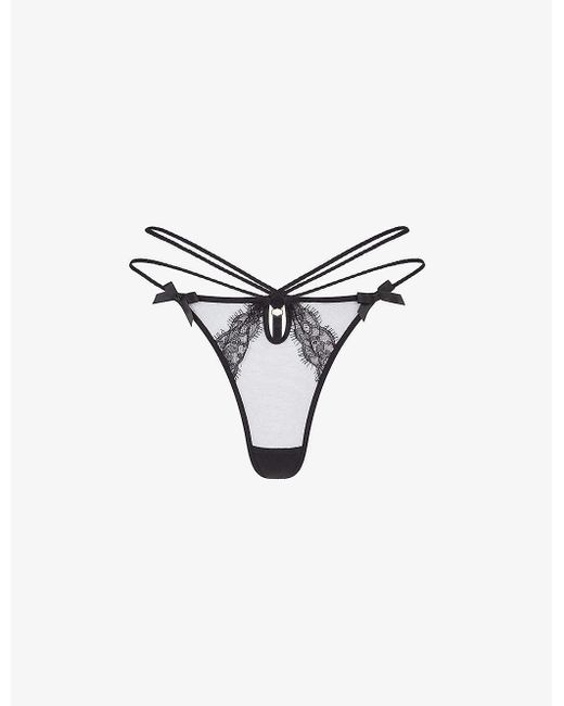 Agent Provocateur Nyxie Strappy Low-rise Mesh Thong | Lyst
