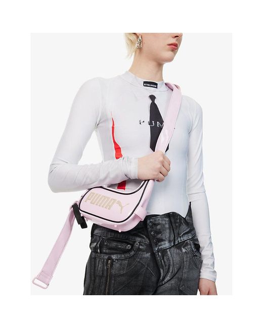 OTTOLINGER Pink Puma X Branded Faux-leather Shoulder Bag