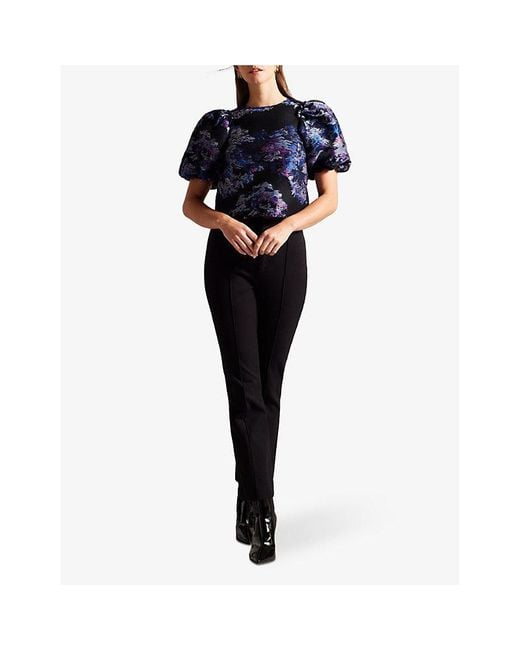 Ted Baker Blue Olliiey Abstract Jacquard Top