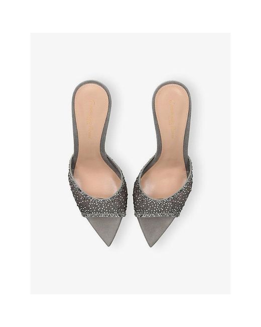 Gianvito Rossi White Rania 85 Mesh Heeled Mules