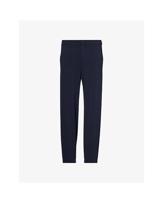 7 For All Mankind Blue Slim-Fit Cotton-Blend Trousers for men