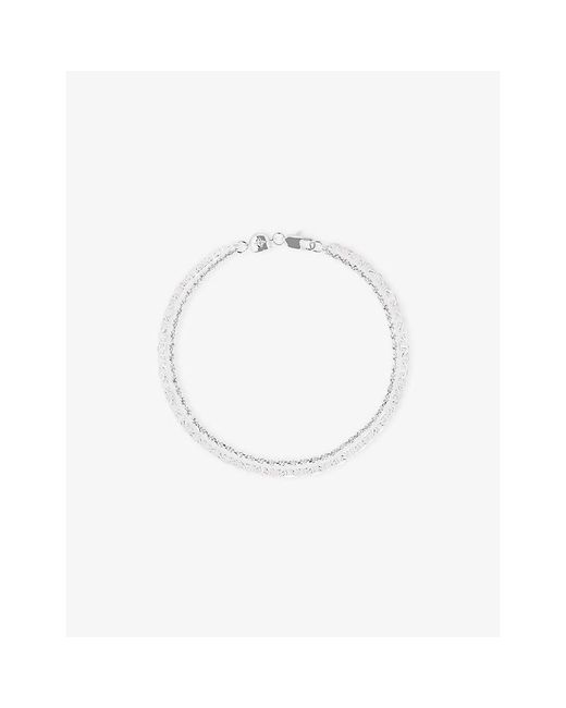 Astrid & Miyu White Illusion Double Chain-Plated Brass Bracelet