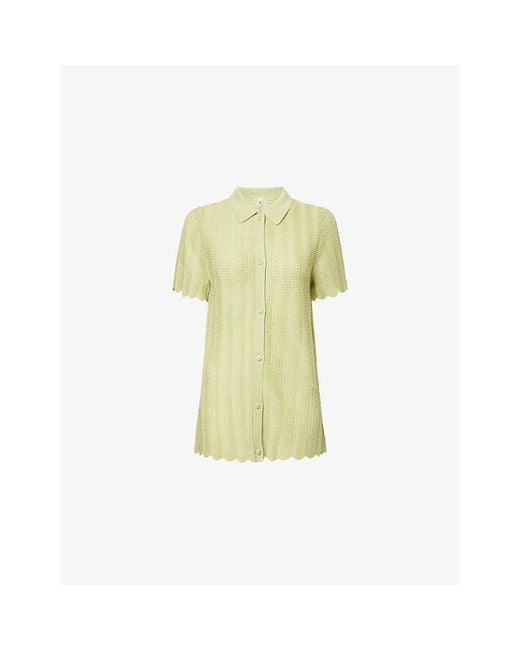 Devon Windsor Yellow Irene Open-Knit Shirt
