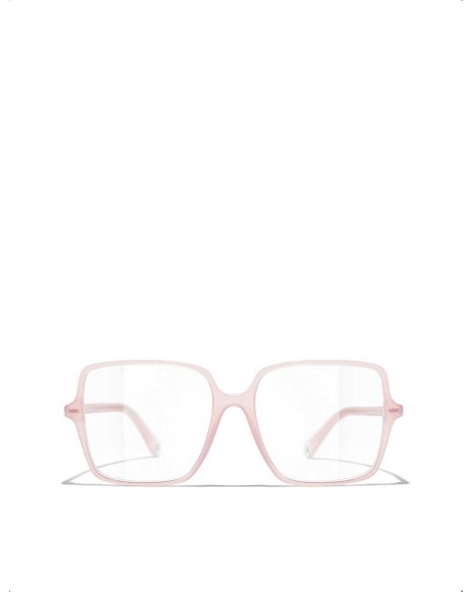 Chanel Ch3448 Square-frame Acetate Optical Glasses in White for Men | Lyst  UK
