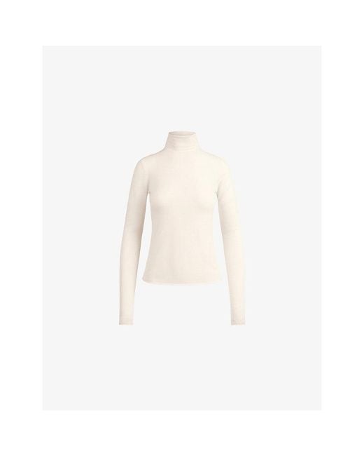 Skims White Featherweight Turtleneck Cashmere Jumper