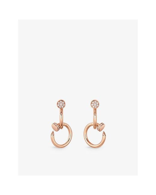 Cartier Metallic Juste Un Clou 18Ct Rose- And 0.38Ct Diamond Earrings