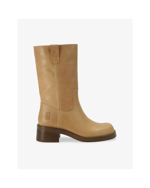 KG by Kurt Geiger Natural Stint Leather Boots