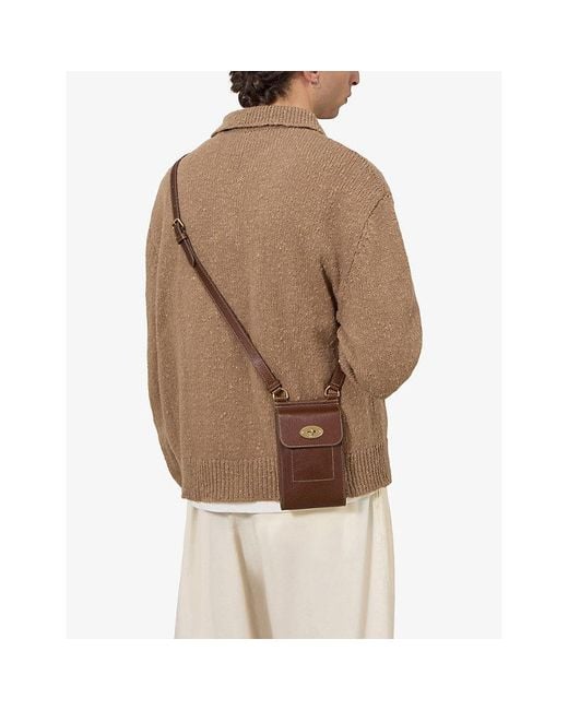 Mulberry Brown Mini Antony Leather Pouch for men