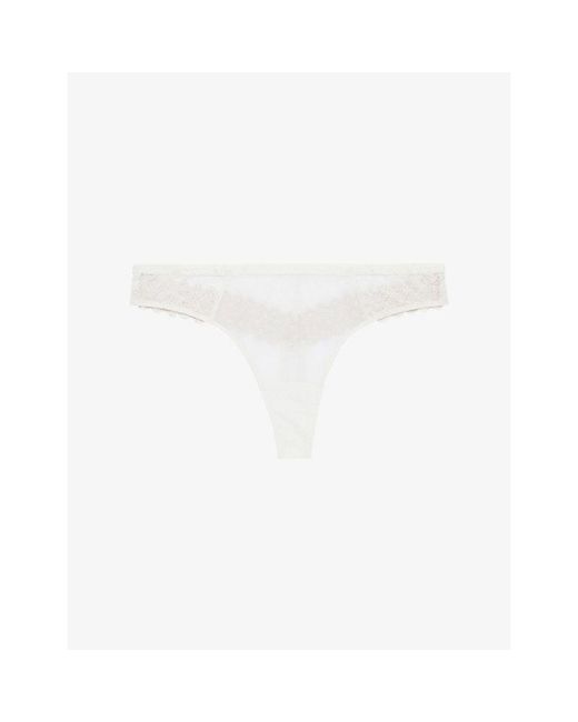 Simone Perele White Radieuse Tanga Lace Briefs