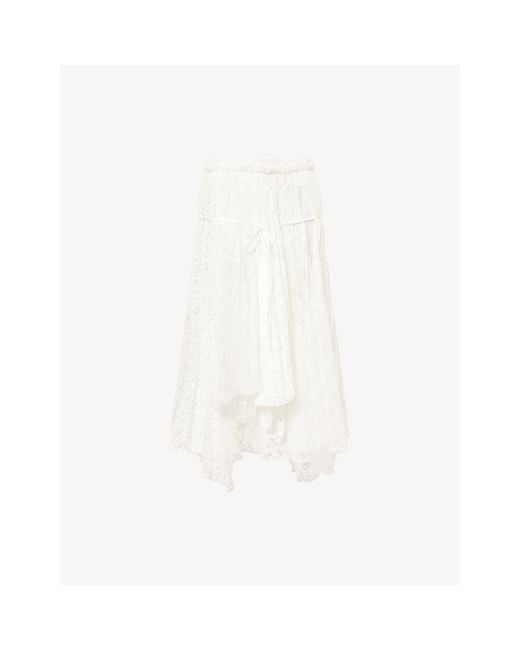 J.W. Anderson White Multi-Layered Longline Lace Skirt