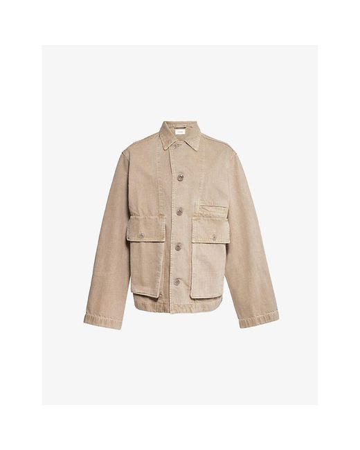 Lemaire Natural Flap-pocket Faded-wash Denim Jacket