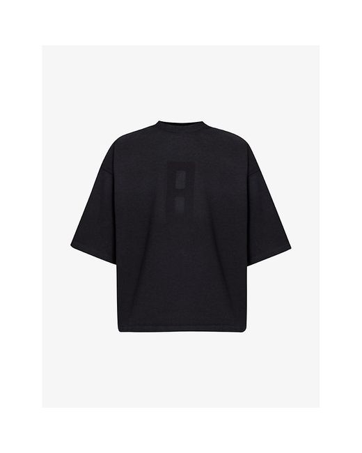 Fear Of God Black Crewneck Relaxed-fit Cotton-jersey T-shirt for men