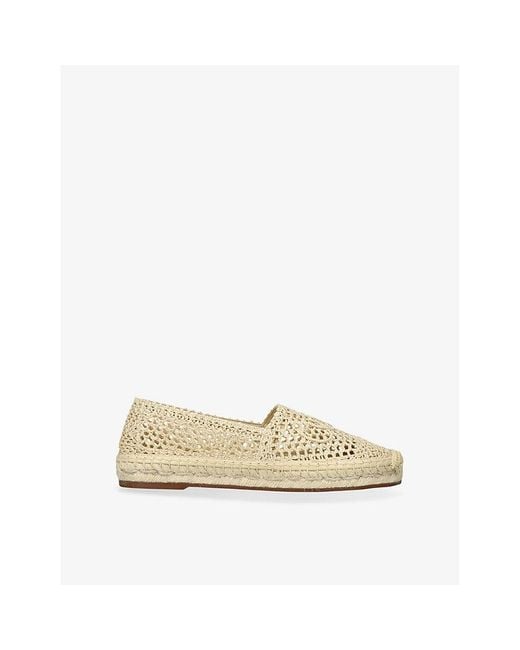 Chloé Natural Isla Logo-Embossed Crochet Espadrilles