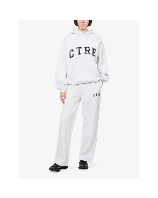 The Couture Club White Ctre Relaxed-Fit Cotton-Blend Hoodie