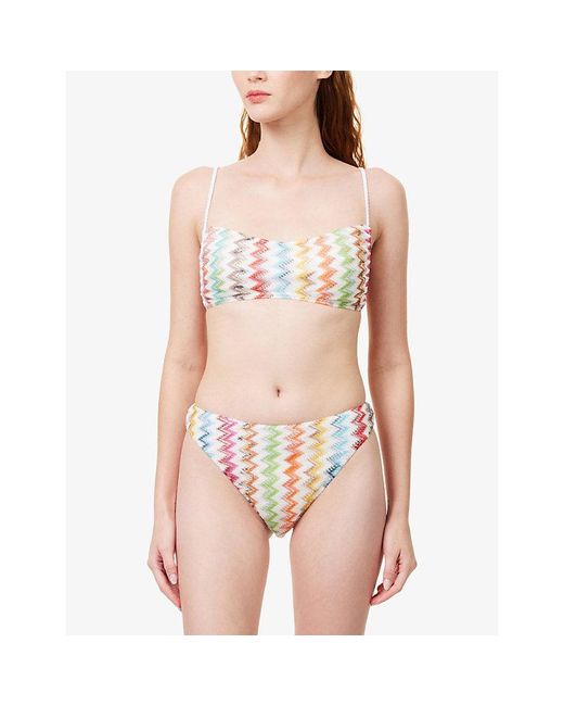 Missoni White Zig-Zag Pattern Bikini Set