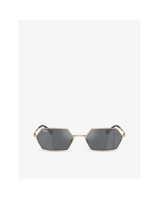 Ray-Ban Gray Rb3728 Yevi Irregular-frame Metal Sunglasses