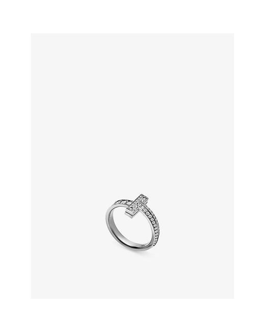 Tiffany & Co White Tiffany T T1 Narrow 18Ct- And 0.4Ct Brilliant-Cut Diamond Ring