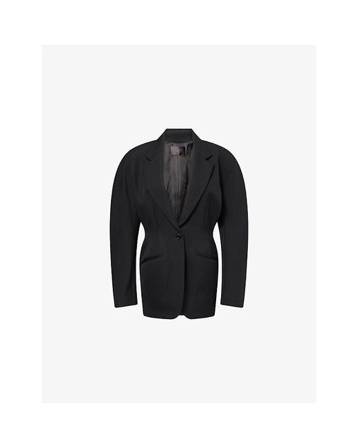 Mugler Black Hourglass Tailored Wool Jacket
