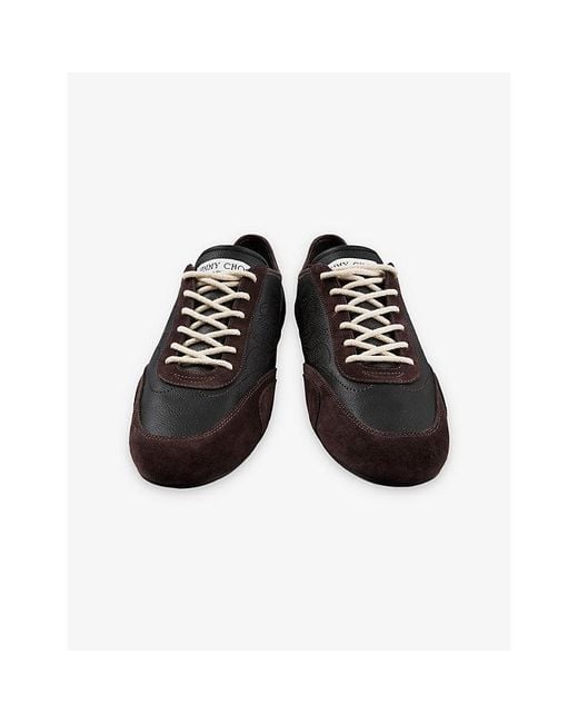 Jimmy Choo Black Sunny M Suede And Leather Trainers