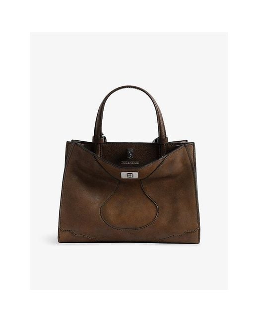 Zadig & Voltaire Brown Jack Branded Suede Handbag