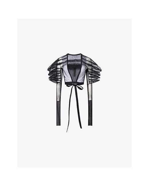 Rick Owens Black Rhino Structured Sheer Top