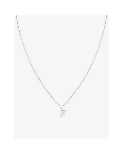 Astrid & Miyu Metallic 'F' Initial Cubic-Zirconia-Plated Sterling- Necklace