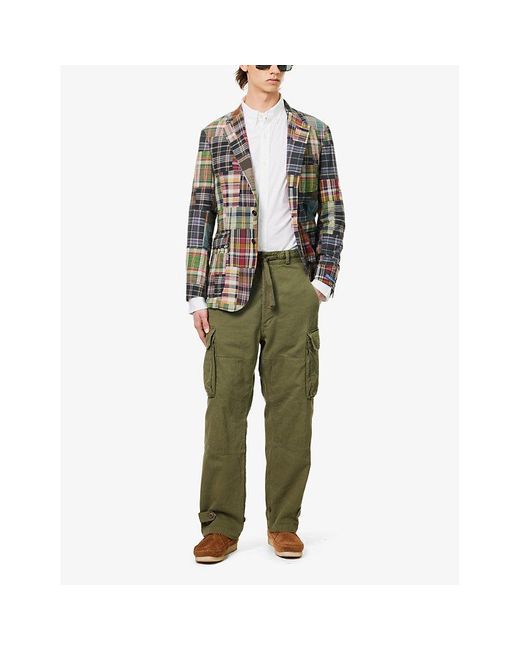 Polo Ralph Lauren Green Herringbone Belt-loop Relaxed-fit Straight-leg Cotton Trousers for men