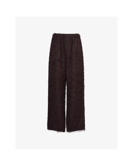 Frankie Shop Brown Baxter Wide-Leg Fringed Trousers