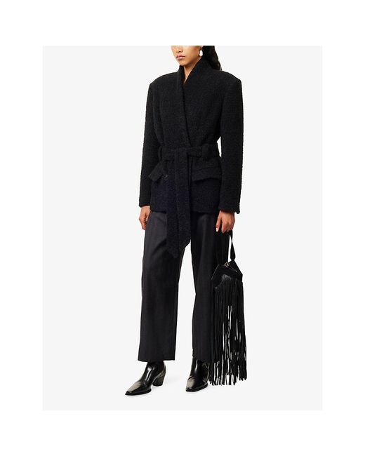 Isabel Marant Black Syndra Shawl-Lapel Wool-Blend Jacket