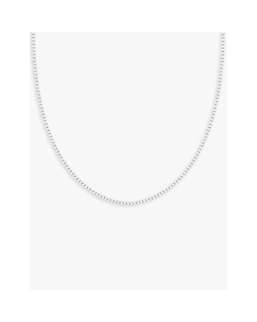 Astrid & Miyu White Tennis Rhodium-Plated Sterling- And Zirconia Chain Necklace