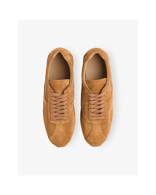 Whistles Brown Panelled Suede Trainers