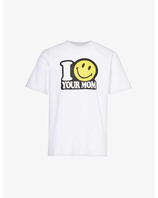Market White Smiley Your Mom Graphic-print Cotton-jersey T-shirt for men