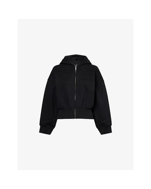 WE Are Tala Black Cocoon Zip-Through Cotton-Blend Hoody