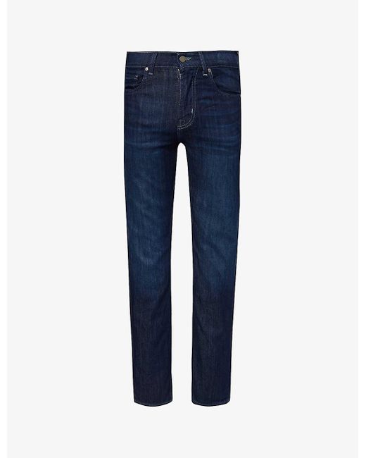 7 For All Mankind Blue Slimmy Straight-leg Slim-fit Stretch-denim Jeans for men