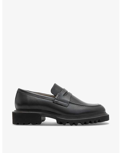AllSaints Black Lola Chunky-sole Leather Loafers