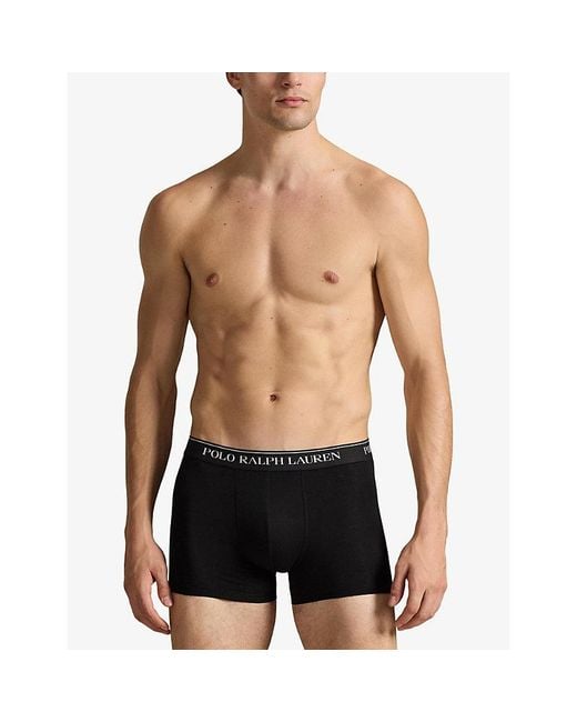 Polo Ralph Lauren Black Classic Pack Of Five Stretch-Cotton Trunks for men