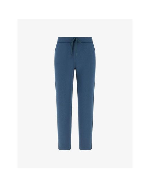 Boggi Blue Scuba Tech-Patch Cotton-Jersey Trousers for men